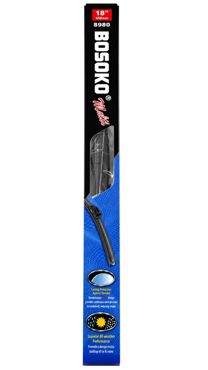 Автомобилна чистачка BOSOKO 18" (450 mm) с 10 адаптера